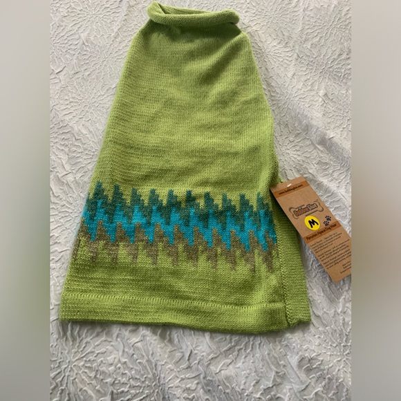 Green and Blue Alpaca Valentino Dog Sweater - Picture 1 of 3